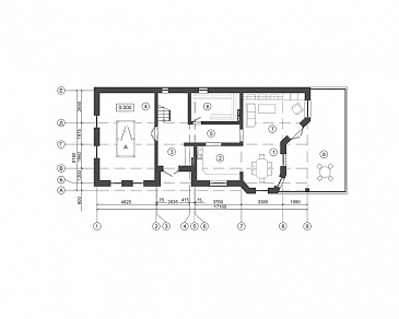 Проект дома с традиционным композиционным решением / План 1 этажа