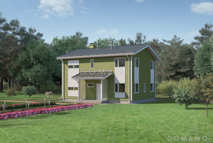 Проект небольшого каркасного дома со вторым светом