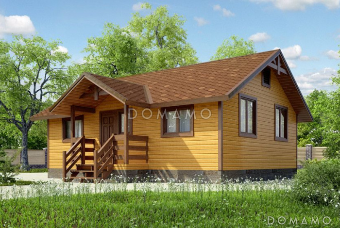 Проект одноэтажного компактного дома из бруса