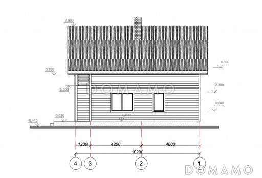 Проект лаконичного дома с лоджией в скандинавском стиле / фасад сзади