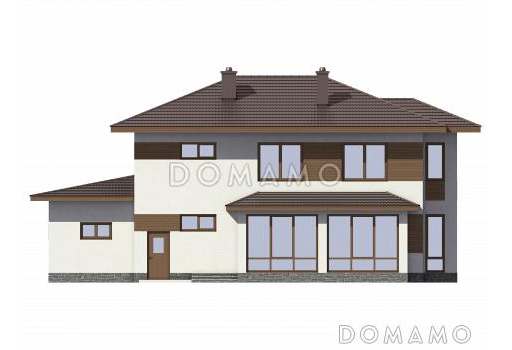 Проект дома из газобетона со светлой верандой / Фасад 3