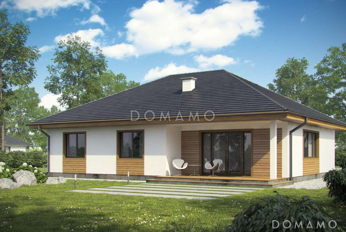 Проект одноэтажного дома из газобетона с тремя спальнями и с возможностью обустройства мансарды