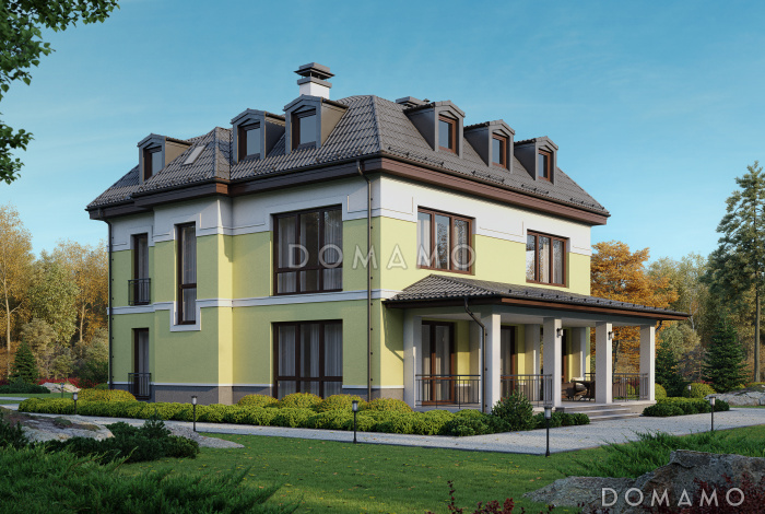 Проект трехэтажного загородного дома из газобетона