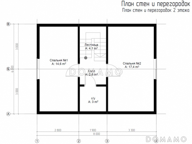 Каркасный дом "Моррис" / План 2 этажа