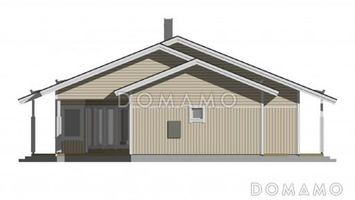 Проект каркасного дома с гостиной нестандартной формы / Фасад 3