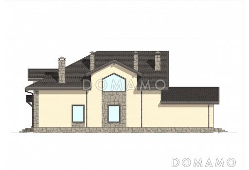 Проект дома с подвалом, сауной, 4 спальнями и вторым светом / Фасад 3