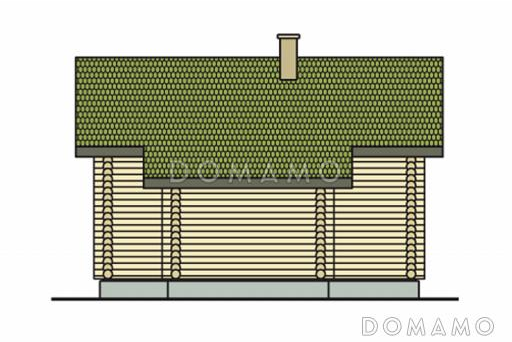 Проект небольшой одноэтажной бани с бассейном / Фасад 4