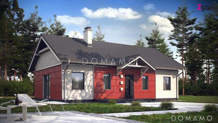 Проект классического одноэтажного дома из кирпича с тремя спальнями и светлой гостиной