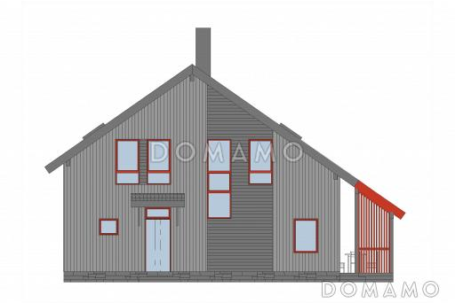 Проект дома из газобетона с ванной комнатой на втором этаже / Фасад 3