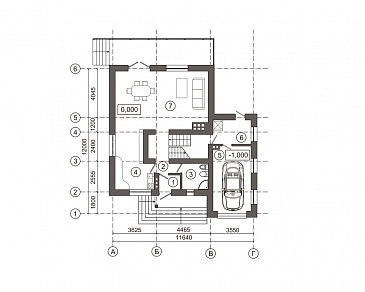 Проект загородного дома со свободной планировкой / План 1 этажа