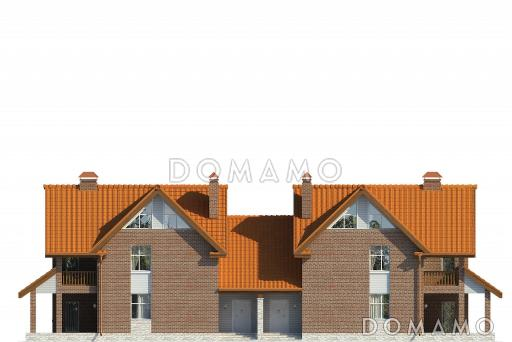 Проект дома с террасой, изолированной кухней, вторым светом / Фасад 3