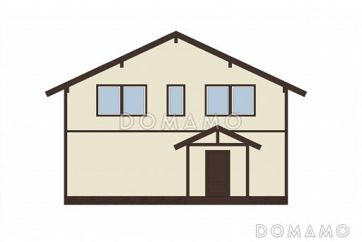 Проект кирпичного дома 10х10 с мансардой / Фасад 1