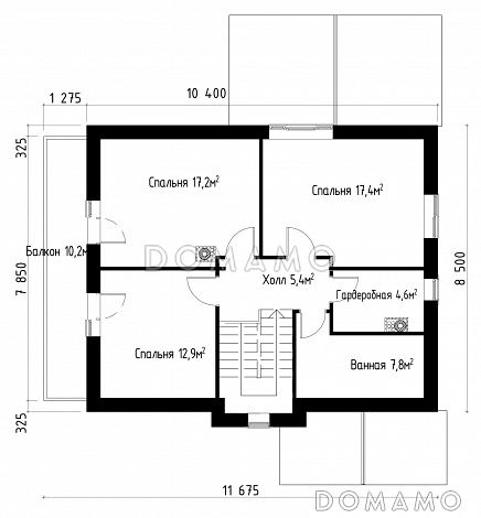 Проект коттеджа из СИП панелей в стиле шале / План мансардного этажа