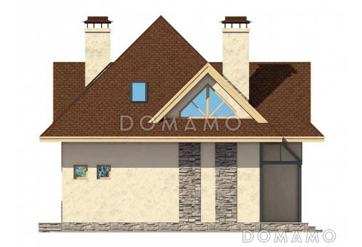 Проект небольшого дома с большими окнами / Фасад 2