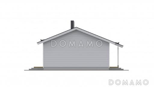 Проект одноэтажного каркасного дома с двускатной крышей / Фасад 4