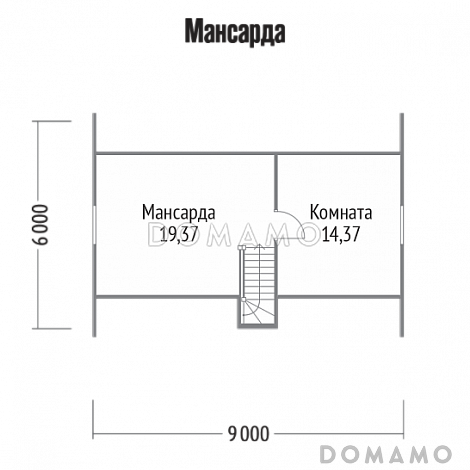 Проект каркасного дома с санузлом / План мансардного этажа