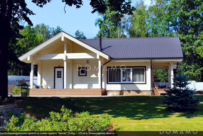 Проект функционального одноэтажного дома из клееного бруса