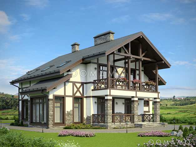 Проект дома из СИП панелей с сауной и тремя спальными комнатами