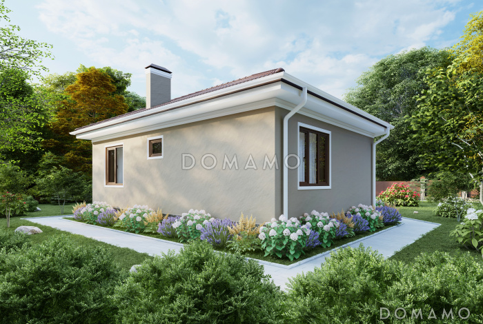 Проект одноэтажного компактного дома в современном стиле