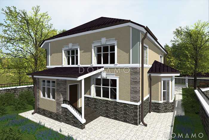 Проект большого двухэтажного дома с эркером