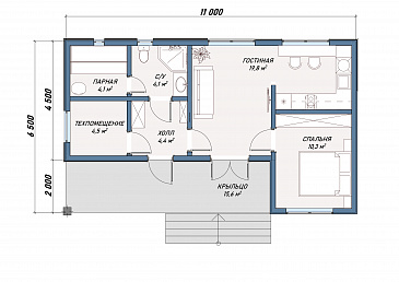 Каркасный дом "Эдисон" / План 1 этажа