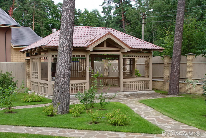 Проект воздушной беседки с барбекю