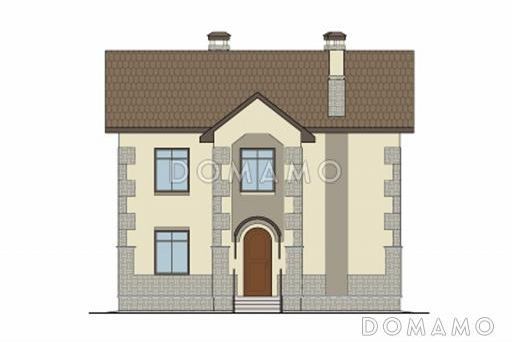 Проект дома по технологии ЛСТК с полным вторым этажом / Фасад 1