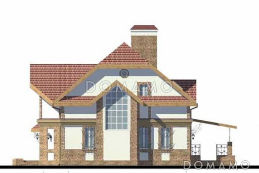 Проект дома из СИП панелей с многощипцовой крышей / Фасад 4