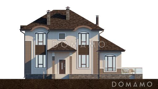 Проект загородного дома с бильярдной, парной, спортзалом, каминной зоной / Фасад 1