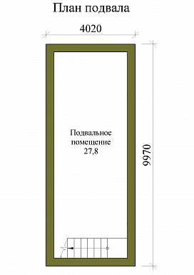 Проект одноэтажного дома с двумя эркерами и подвалом / План цокольного этажа