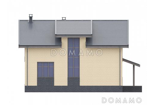 Проект двухэтажного дома с 4 спальнями и просторной ванной комнатой / Фасад 2