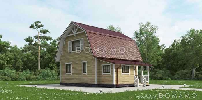 Проект простого дома из клееного бревна
