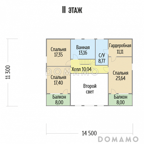 Проект дома из клееного бруса с кабинетом на первом этаже / План мансардного этажа