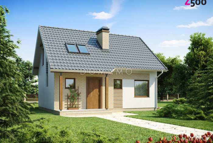 Проект небольшого мансардного дома из кирпича с четырьмя спальнями