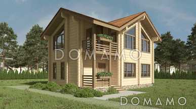 Проект деревянного дома из клееного бруса с большой туалетной комнатой