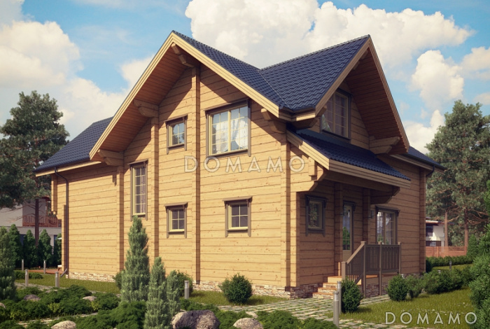 Проект деревянного дома с камином