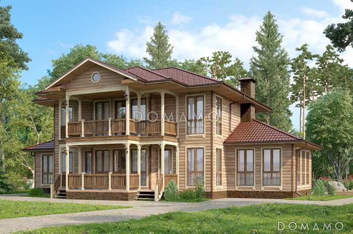 Проект каркасного дома с тремя комнатами на втором этаже