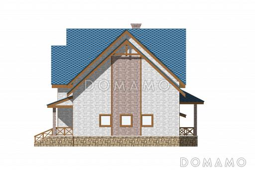 Проект двухэтажного коттеджа с большим гаражом / Фасад 2