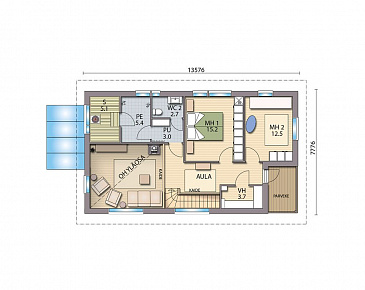 Проект дома с большой кухней-столовой / План 2 этажа