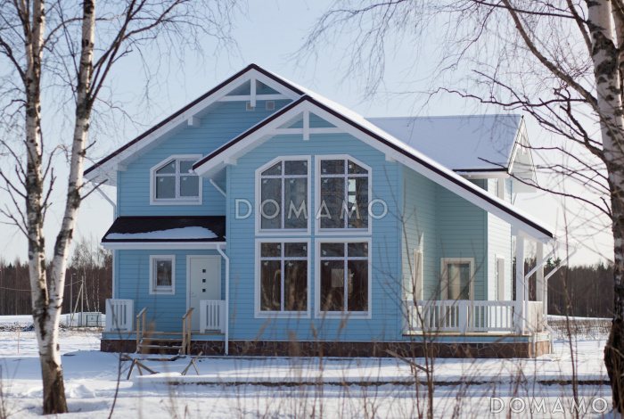 Проект каркасного дома со вторым светом и маленькой сауной