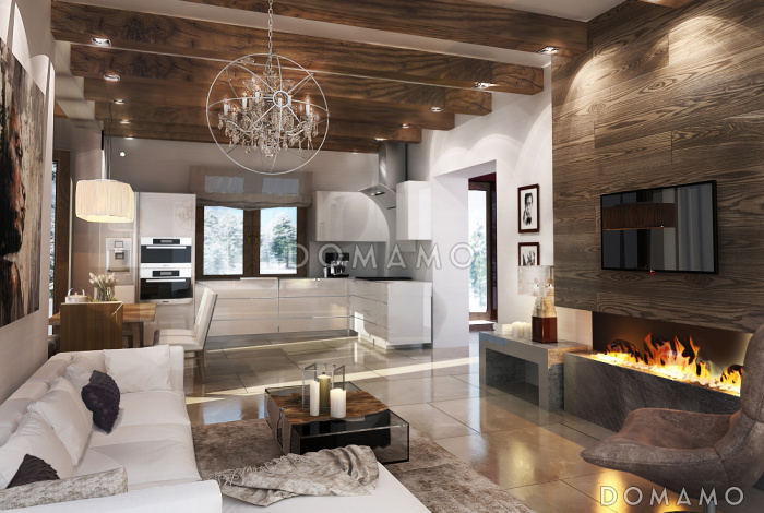 Проект дома с тремя спальными комнатами на мансардном этаже