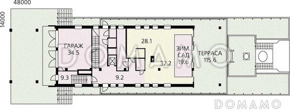 Дом на море / План цокольного этажа