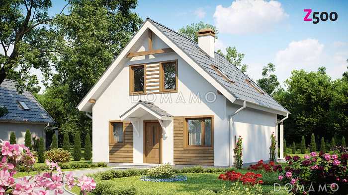 Проект классического мансардного дома из кирпича с кабинетом, с эркером и балконом