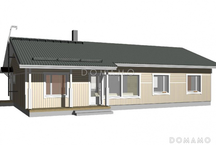 Проект каркасного дома с тремя входами