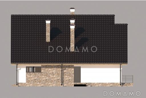 Проект дома с парной, террасой по длине дома, спальней на первом этаже, спортзалом / Фасад 4