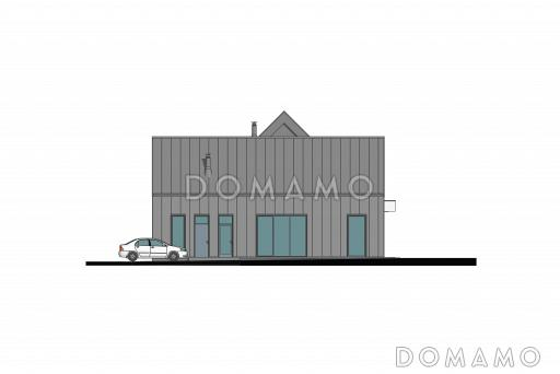 Проект дома с просторной дневной зоной, 4 спальнями, бассейном, сауной и джакузи на террасе / Фасад 2