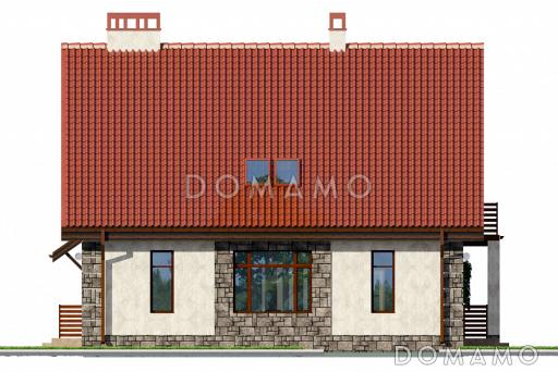 Проект компактного коттеджа из СИП панелей с пятью спальнями / Фасад 2