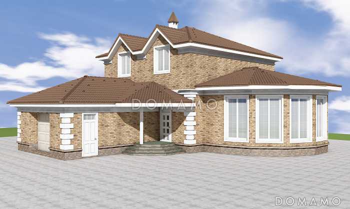 Проект двухэтажного помещения бассейна с двумя спальнями и гаражом