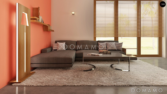 Проект компактного одноэтажного мансардного дома из кирпича с двумя спальнями для строительства на небольшом участке