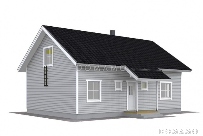 Проект каркасного дома с мансардой и четырьмя спальнями